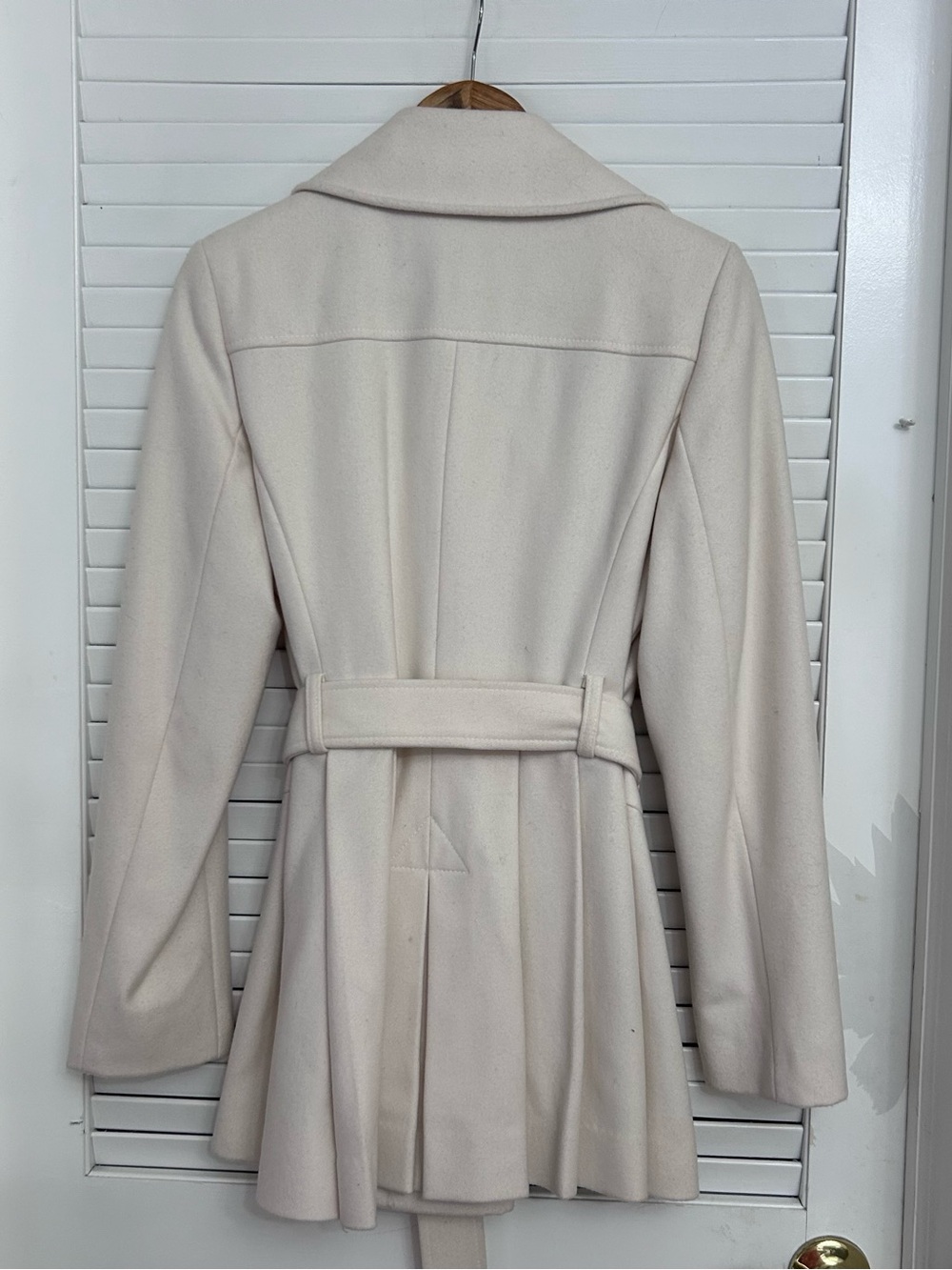 🧡MAKE OFFER🧡 Via Spiga Double Breasted Trench Wool Winter Coat Cream Ivory 8 - Picture 7 of 7
